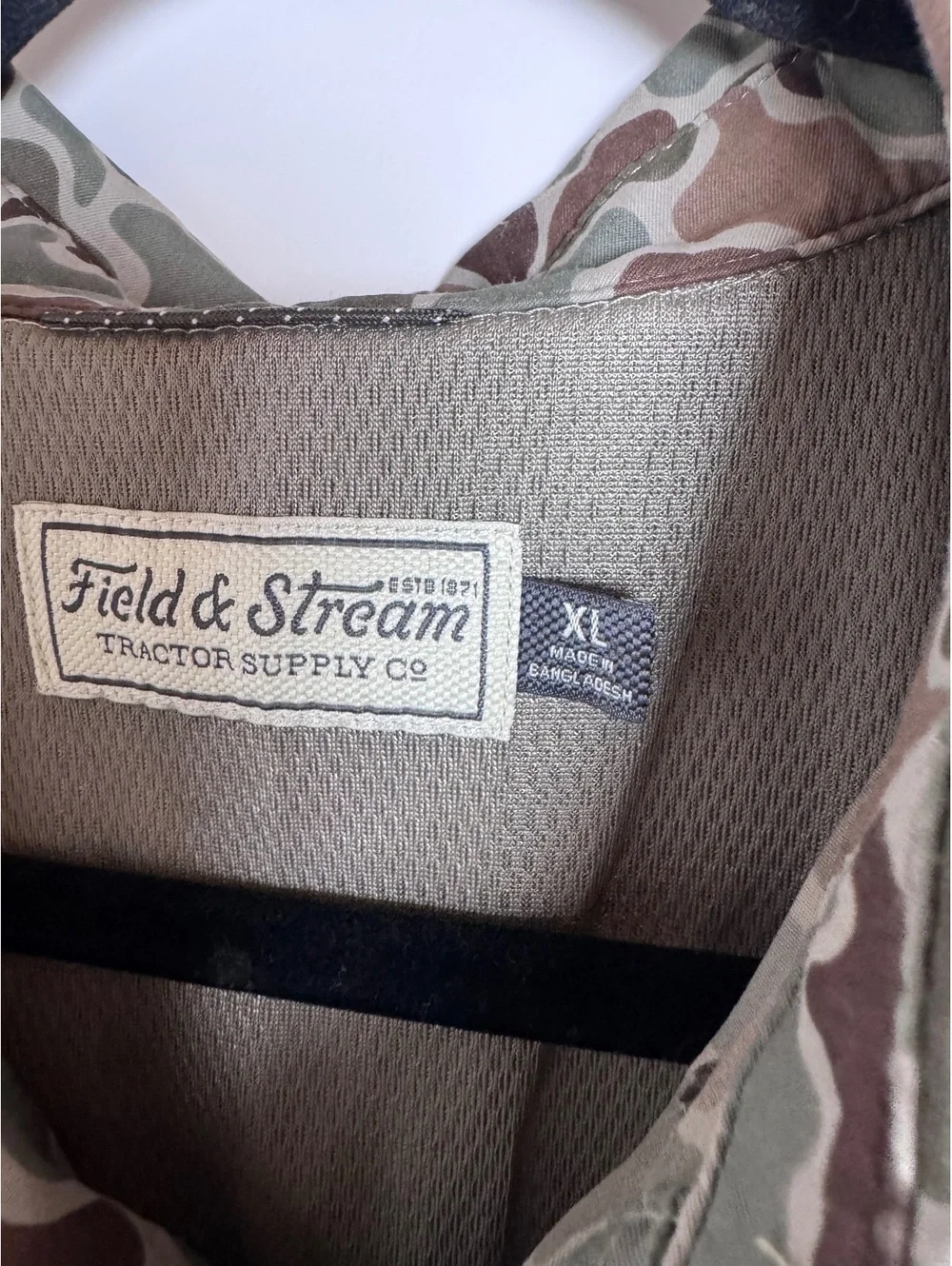 Field & Stream Men's Green Duck Camouflage Button-Up Shirt XL
